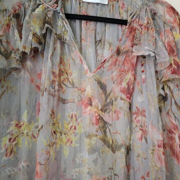 Zimmerman Floating Floral Print Chiffon-Silk Maxi Dress - Picture 16 of 16